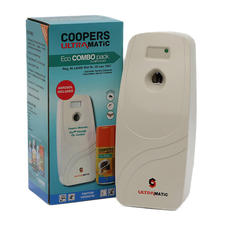 Coopers Ultramatic Eco Combo Pack - Aerosol Dispenser + Fly & Mosquito Killer Aerosol